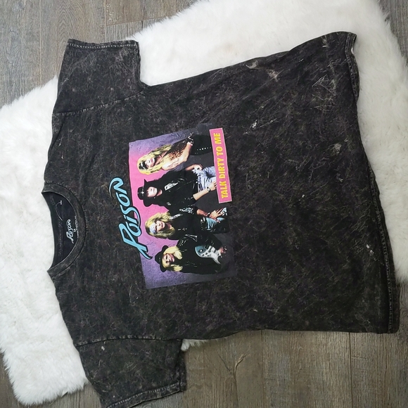 CYANIDE PRODUCTIONS Poison Rock Band "Talk Dirty To Me" Graphic Tee ~ NWOT - Picture 4 of 8